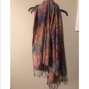 Pashmina and silk scarf